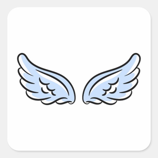 Sticker Carré Les ailes du petit ange mignon (Devant)