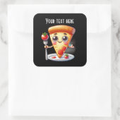 Sticker Carré Les amateurs de pizzas (Sac)