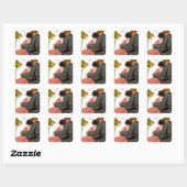 Sticker Carré Les amoureux à la mode (Feuille)