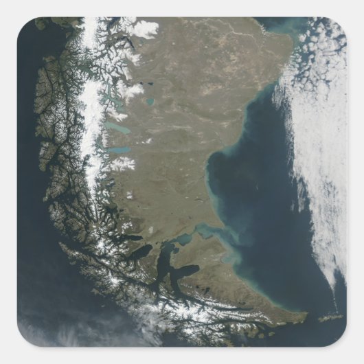 Sticker Carré Les Andes rugueuses et enneigées (Devant)