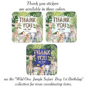 Sticker Carré Les animaux de la Jungle à thème de sécurité Merci