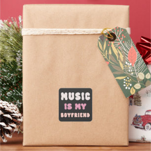 Sticker Carré les années 70 Typographie Super - La musique est m