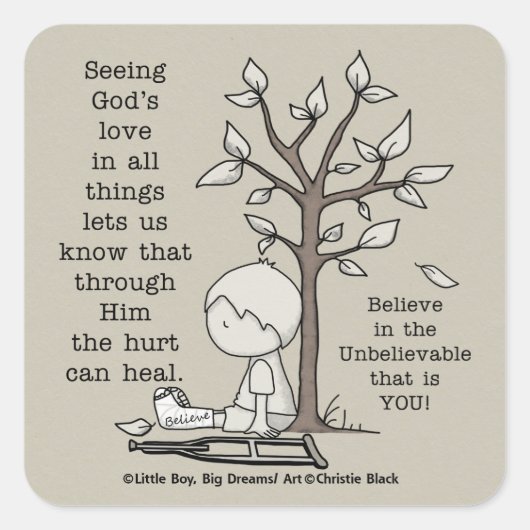 Sticker Carré Les blessures peuvent guérir (Devant)