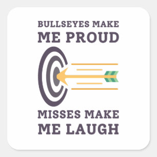 Sticker Carré Les Bullseyes Me Rendent Fière Papa au tir à l'a