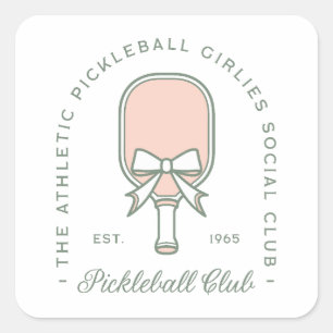 Sticker Carré Les ceintures de club de Pickleball prêtent l'esth