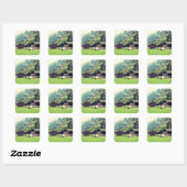 Sticker Carré Les chalets suisses (Feuille)