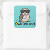 Sticker Carré Les chouettes sont cool (Sac)
