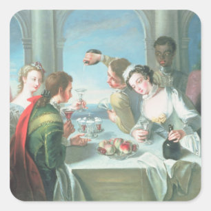 Sticker Carré Les cinq sens