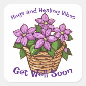 Sticker Carré Les Clematis Violets Se Font Bien Bientôt (Devant)