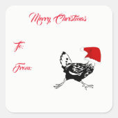 Sticker Carré Les Clés de Noël de Santa Chicken (Devant)