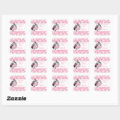 Sticker Carré Les Coeurs de la Fête du Zèbre Rose Favorisent Les (Feuille)