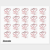 Sticker Carré Les Coeurs Forever rouge sur blanc (Feuille)