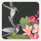 Sticker Carré Les colibris de la Plumeria (Devant)