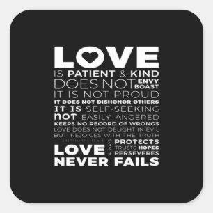 Sticker Carré Les Corinthiens L'amour est patient et gentil Ne j