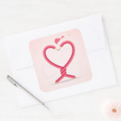 Sticker Carré Les crayons amoureux (Enveloppe)