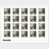 Sticker Carré Les Dachshunds peuvent être petits (Feuille)