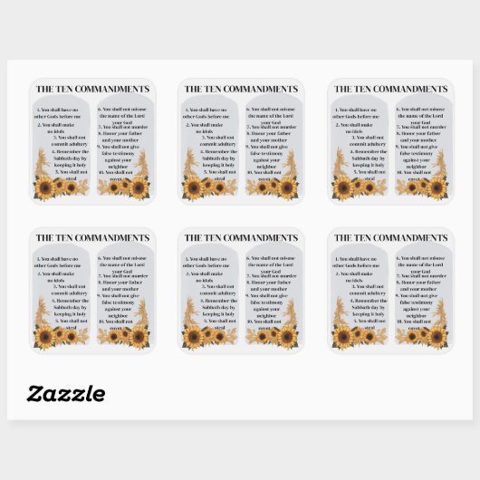 Sticker Carré Les dix commandements (Feuille)