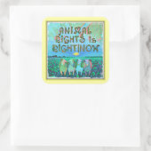Sticker Carré Les droits des animaux ont raison|Stickers Now (Sac)