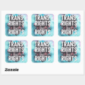 Sticker Carré Les droits trans sont des droits humains (Feuille)