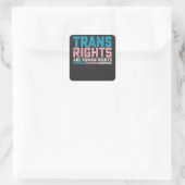 Sticker Carré Les droits transgenres LGBT Pride sont des droits  (Sac)