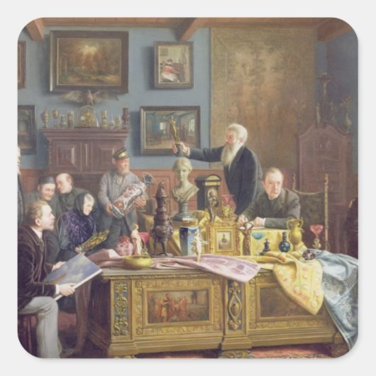 Sticker Carré Les enchères, 1910 (Devant)