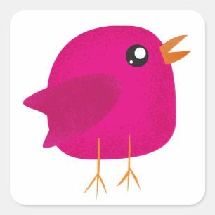 Sticker Carré Les enfants, joli petit oiseau