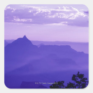 Sticker Carré Les Etats-Unis, Arizona, brume au-dessus de canyon