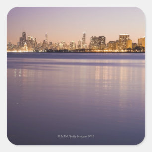 Sticker Carré Les Etats-Unis, l'Illinois, Chicago, horizon de
