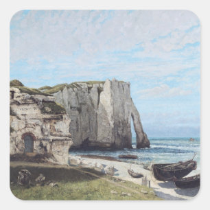 Sticker Carré Les falaises d'Etretat après la tempête, 1870