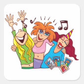 Sticker Carré Les femmes font la fête (Devant)