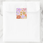 Sticker Carré Les Fleurs 04 Retro Colorful Floral (Sac)