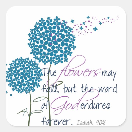Sticker Carré Les fleurs peuvent tomber... (Devant)