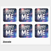 Sticker Carré Les flux d'argent vers moi Droit d'attraction Rich (Feuille)