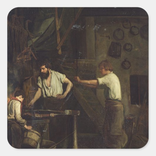 Sticker Carré Les forgerons, Mémoire du rapport, 1857 (Devant)