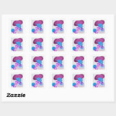 Sticker Carré Les Formes Modernes Purple Et Cyan (Feuille)