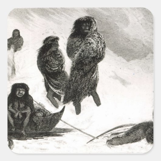 Sticker Carré Les Fuegiens vont commercer en zapallos (Devant)