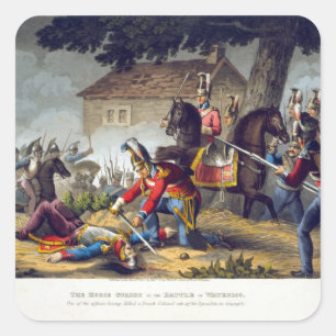 Sticker Carré Les gardes de cheval à la bataille de waterloo,