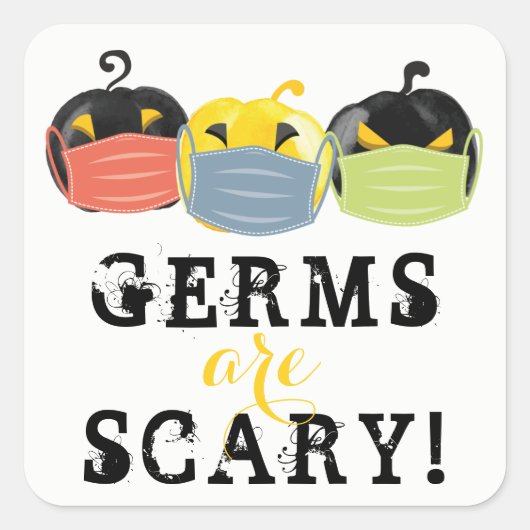 Sticker Carré Les germes d'Halloween font peur Sanitizer d'Hallo (Devant)