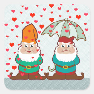 Sticker Carré Les Gnomes joyeux et grincheux