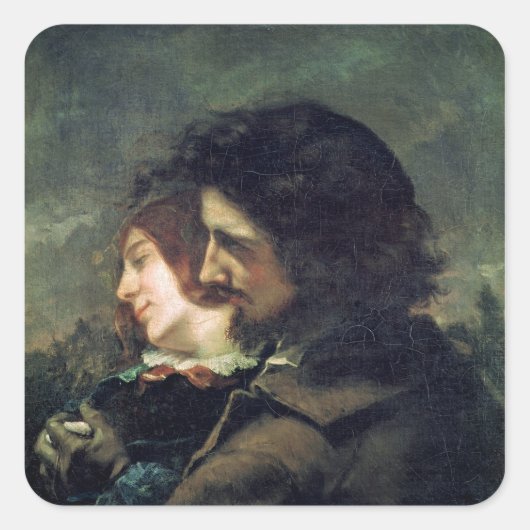 Sticker Carré Les heureux amoureux, 1844 (Devant)