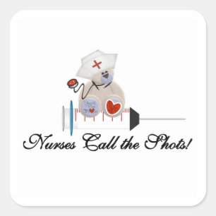 Sticker Carré Les infirmières d'ours de nounours appellent le