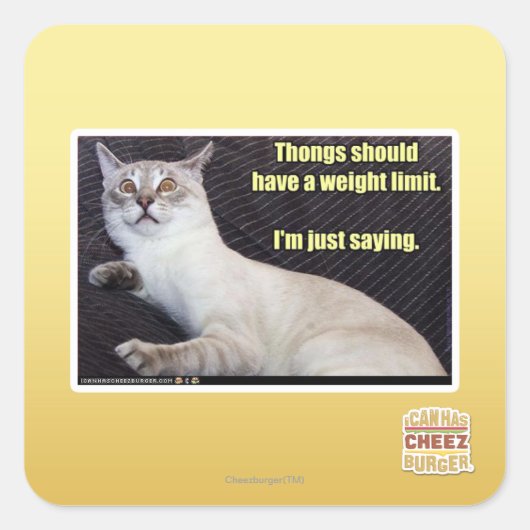 Sticker Carré Les lanières devraient avoir une limite de poids (Devant)