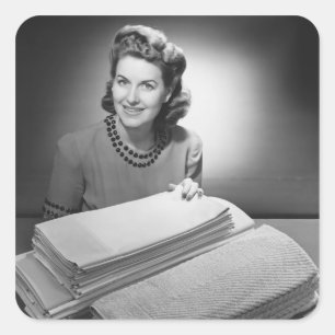 Sticker Carré Les Lignes et les Towels ironed