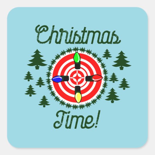 Sticker Carré Les lumières de Noël sur le point ! (Devant)