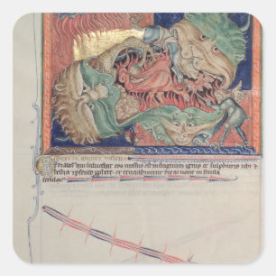 Sticker Carré Les mâchoires de l'enfer avalent le dragon rouge