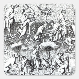 Sticker Carré Les maladies des chiens et de leur traitement,