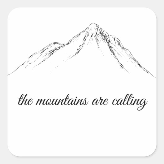 Sticker Carré les montagnes (Devant)