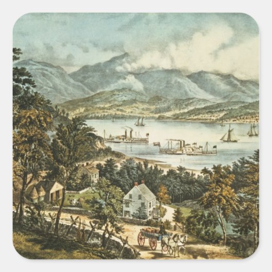 Sticker Carré Les montagnes Catskill (Devant)