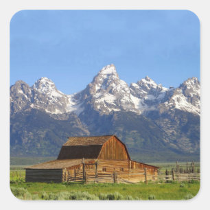 Sticker Carré Les montagnes du Grand Teton
