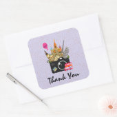 Sticker Carré Les monuments européens avec un Merci de caméra (Enveloppe)